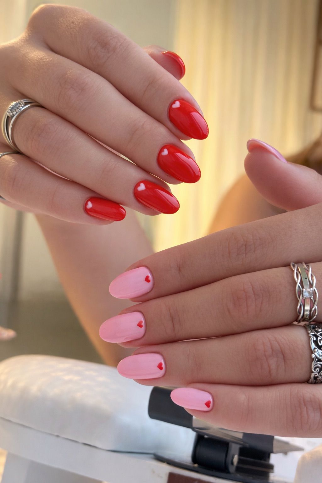 Nail Design vermelho e rosa - Glow Beauty Care